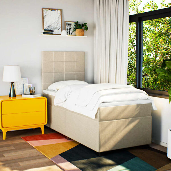 vidaXL H&oacute;lfa&eth; Springr&uacute;m me&eth; D&yacute;nu Rj&oacute;ma 90x200 cm Tauefni