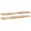 vidaXL Vegghilla 2 stk 140x30x4 cm &Oacute;me&eth;h&ouml;ndla&eth;ur Gegnheill Akas&iacute;uvi&eth;ur