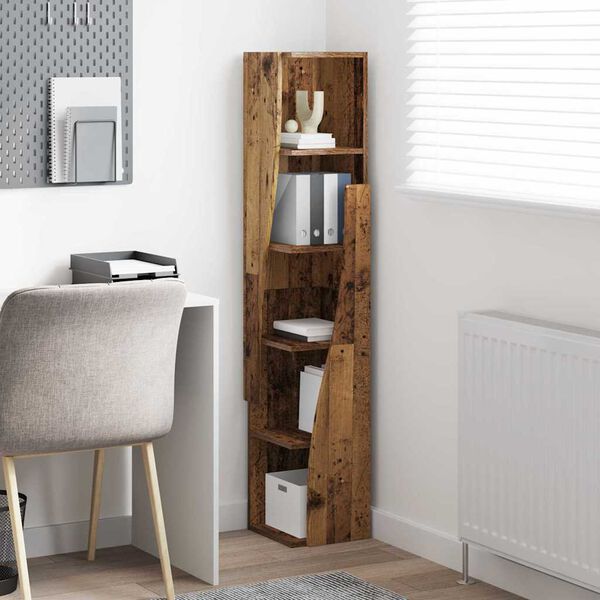 vidaXL Hornsk&aacute;pur Gamalt timbur 27,5x27x140cm Samsettur vi&eth;ur