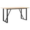 vidaXL Bor&eth;stofubor&eth; O-grind 140x80x75,5 cm Gegnheill Vi&eth;ur/Steypuj&aacute;rn