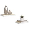 vidaXL Vegghengdar Hillur 2 stk. Eikarlitur & Hv&iacute;tur 50x23x3,8 cm MDF