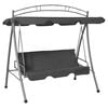 vidaXL Breytanlegur Gar&eth;r&oacute;lubekkur me&eth; Skyggni Reykgr&aacute;r 220x160v240 cm St&aacute;l
