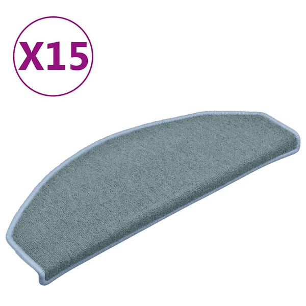 vidaXL Stigamottur 15 stk 65x24x4 cm sj&aacute;varbl&aacute;ar h&aacute;lfhringlaga st&oacute;rar