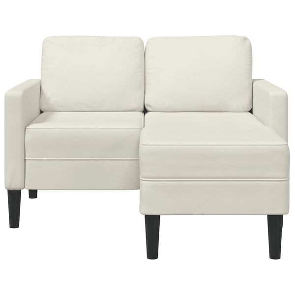 vidaXL 2ja s&aelig;ta s&oacute;fi me&eth; legubekk L-laga kremi 125 cm flauel