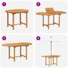 vidaXL Gar&eth;ur bor&eth;sett 5 pcs Br&uacute;nn Solid teak vi&eth;ur