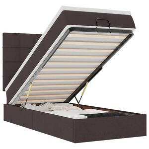 vidaXL Ottoman r&uacute;m me&eth; d&yacute;nu & LED d&ouml;kkbr&uacute;nt 90x200 cm efni