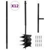 vidaXL Jar&eth;bor me&eth; Handfangi 250 mm me&eth; Framlengingarr&ouml;ri 12 m St&aacute;l