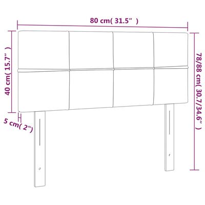 vidaXL LED Höfðagafl 80x5x78/88 cm Dökkblátt Flauel