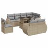 vidaXL 9 Hluta Gar&eth;s&oacute;fasett me&eth; Sessum Drapplita&eth; P&oacute;l&yacute;rattan