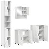 vidaXL Ba&eth;herbergismublasett 4 pcs Hv&iacute;tt Samsettur vi&eth;ur & metal