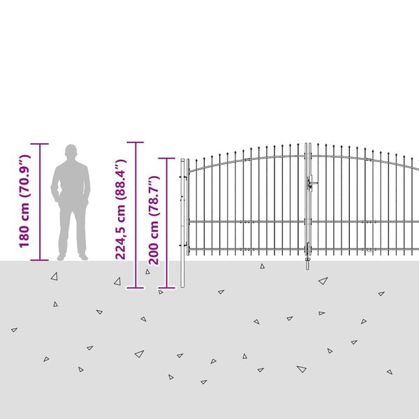 vidaXL Gar&eth;hli&eth; me&eth; l&aacute;s Woerden Gr&aacute;r 100 x 400 cm St&aacute;l