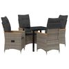 vidaXL Gar&eth;ur bor&eth;sett me&eth; p&uacute;&eth;i 5 pcs Gr&aacute;r p&oacute;l&yacute;rattan