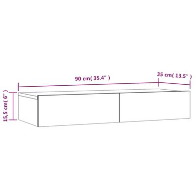 vidaXL Sjónvarpsskápur með LED Ljósum Háglansandi Grár 90x35x15,5 cm