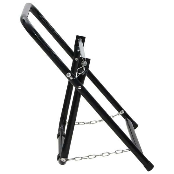 vidaXL Slöngukerra 48 cm 45 kg Svart Duftlakkað Stál