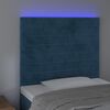 vidaXL LED h&ouml;fu&eth;gafl D&ouml;kkbl&aacute;tt 100x5x118/128 cm Flauel
