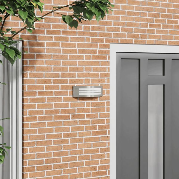 vidaXL Utandyra vegglýsing Silfur 32 x 10 x 10 cm stainless steel