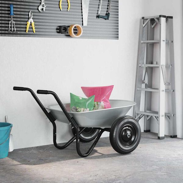 vidaXL Vagns sk&aacute;lar varahluti Silfur 90 x 63 x 28 cm St&aacute;l