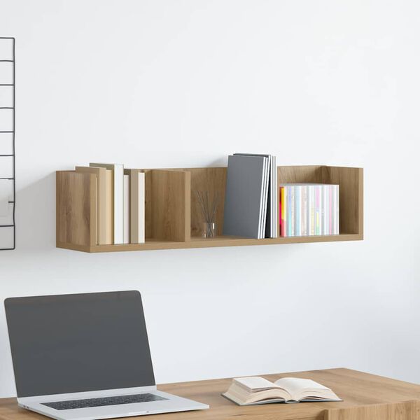 vidaXL CD Wall Shelf Handverks eik 75x18x18 cm Chipboard