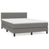 vidaXL H&oacute;lfa&eth; Springr&uacute;m me&eth; D&yacute;nu D&ouml;kkgr&aacute;tt 140x190 cm Efni