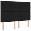 vidaXL LED Box Spring R&uacute;m me&eth; d&yacute;nu Svartur 140 x 190 cm d&uacute;kur