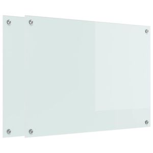 vidaXL Eldhús Backsplash Hvítt 80 x 60 cm hertuð gler