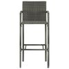 vidaXL 5 stykki útibarasett með armpúða Poly Rattan Grey