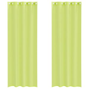vidaXL Voile Gluggatj&ouml;ld me&eth; Grommets 2 stk Apple Green 140x300 cm