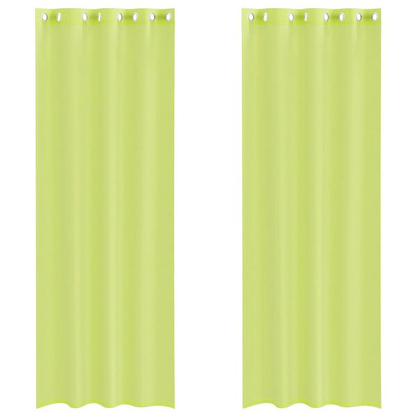 vidaXL Voile Gluggatj&ouml;ld me&eth; Grommets 2 stk Apple Green 140x300 cm