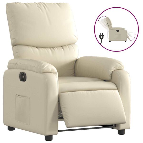 vidaXL Electric Recliner Chair Cream gervi le&eth;ur