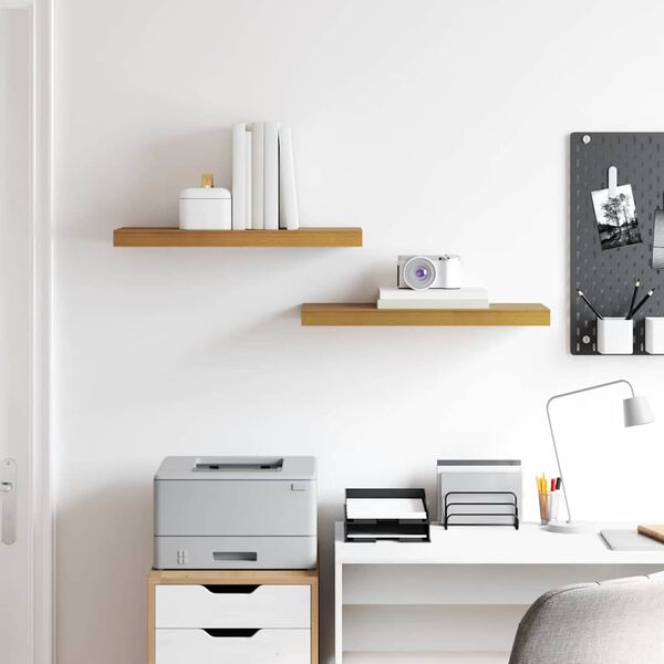 vidaXL Vegghylla 2 pcs Drapplita&eth;ur 60 x 23,5 x 4 cm Samsettur vi&eth;ur