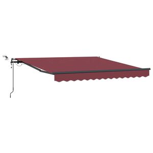 vidaXL sj&aacute;lfvirkt &uacute;tdraganlegt skyggni me&eth; LED Burgundy 300x250 cm