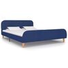 280928 vidaXL Bed Frame Blue Fabric 140x200 cm