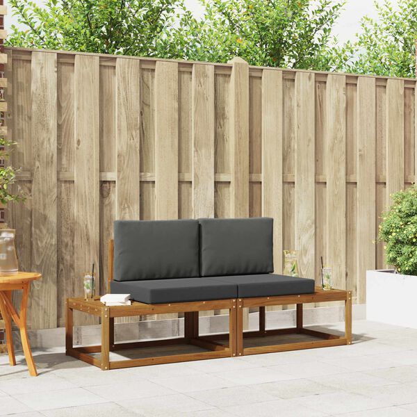 vidaXL &Uacute;ti s&oacute;fasett 2 pcs N&aacute;tt&uacute;rulegur Solid Akas&iacute;uskei&eth; og P&oacute;lyester