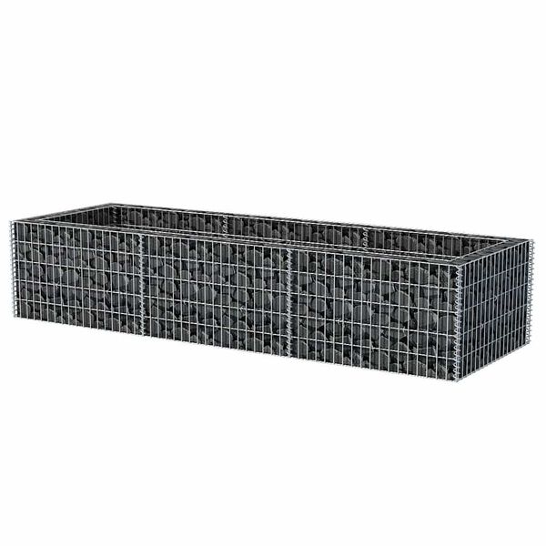 vidaXL Gabion Grjótkassi Upphækkað Beð Stál 270 x 90 x 50 cm