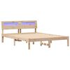 vidaXL Ramsv&iacute;k me&eth; h&ouml;fu&eth;gafl Br&uacute;nn 135 x 190 cm Solid furuhikk