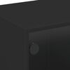 vidaXL Sófaborð með Glerhurðum Svart 68x50x42 cm