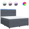 vidaXL H&oacute;lfa&eth; Springr&uacute;m me&eth; D&yacute;nu D&ouml;kkgr&aacute;tt 200x200 cm Flauel