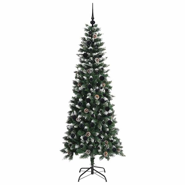 vidaXL Gervi j&oacute;latr&eacute; me&eth; 300 LED Gr&aelig;nn 210 cm PVC, plast og st&aacute;l
