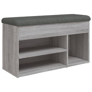 vidaXL Skóbekkur Gráir Sonoma Eik 82x32x45,5 cm Samsettur Viður