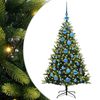 vidaXL Listilega Samanbrj&oacute;ta J&oacute;latr&eacute; 150 LED lj&oacute;s Gr&aelig;nn 120 cm