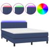 vidaXL H&oacute;lfa&eth; Springr&uacute;m me&eth; D&yacute;nu og LED Bl&aacute;tt 140x190cm Tauefni