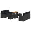 vidaXL Gar&eth;s&oacute;fa sett me&eth; p&uacute;&eth;i me&eth; geymslu 9 pcs Svartur
