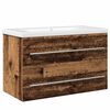 vidaXL Ba&eth;herbergisvaskarsk&aacute;pur 2 pcs Gamall vi&eth;ur 80 x 38,5 x 48 cm