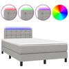 vidaXL H&oacute;lfa&eth; Springr&uacute;m me&eth; D&yacute;nu&LED Lj&oacute;sgr&aacute;tt 120x190 cm Tauefni