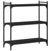 vidaXL B&oacute;kahilla me&eth; 3 Hillum Sv&ouml;rt 60x30x188 cm Samsettur Vi&eth;ur