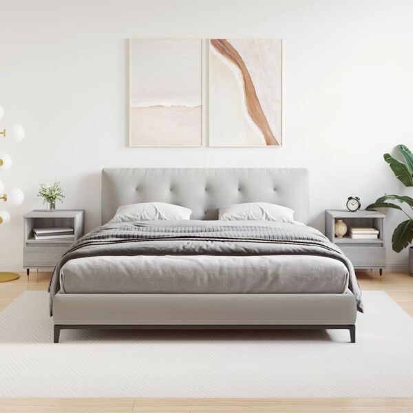 vidaXL Náttborð 2 stk. Grá Sonoma 40x35x50 cm Samsettur Viður