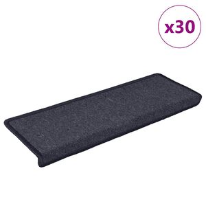 vidaXL Stigamottur 30 stk 65x21x4 cm d&ouml;kkgr&aacute;ar og bl&aacute;ar r&eacute;tthyrndar br&uacute;nir