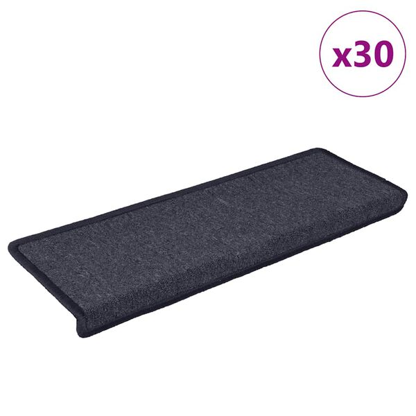 vidaXL Stigamottur 30 stk 65x21x4 cm d&ouml;kkgr&aacute;ar og bl&aacute;ar r&eacute;tthyrndar br&uacute;nir