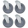 143428 vidaXL Bolt Hole Swivel Casters 4 pcs 125 mm