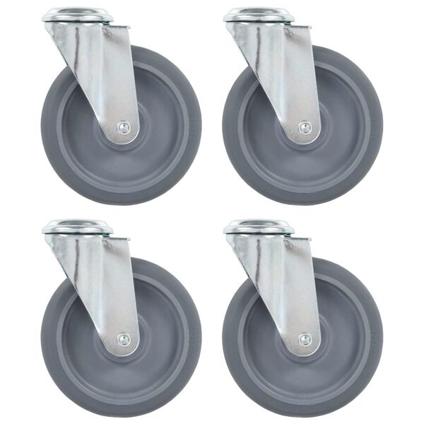 143428 vidaXL Bolt Hole Swivel Casters 4 pcs 125 mm
